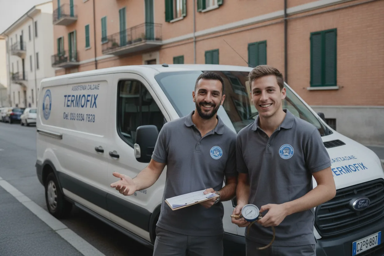 Tecnici di Assistenza Caldaia Lodi con il furgone del servizio